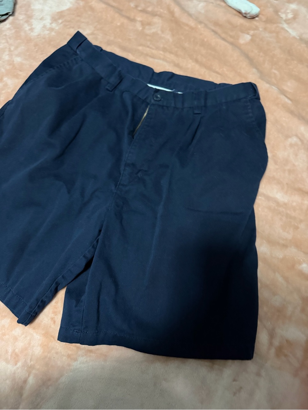Puritan Navy Flat-Front Cotton Shorts